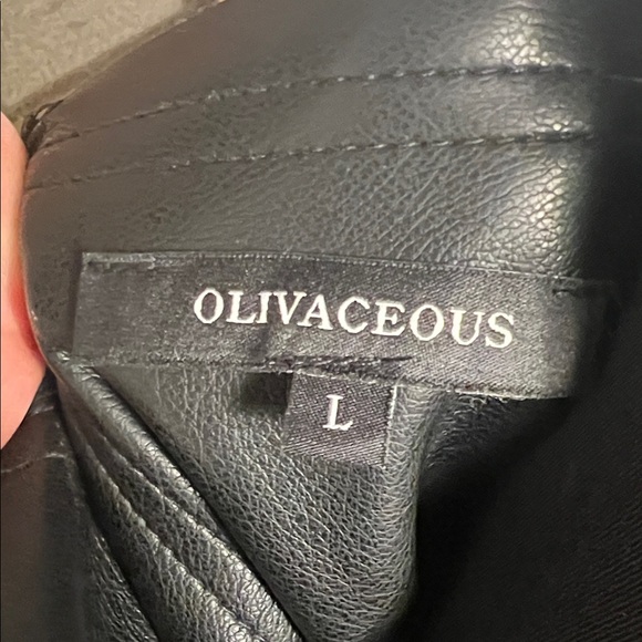 Olivaceous Black Faux Leather Top - Picture 3 of 11